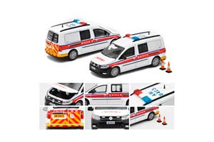 VW VOLKSWAGEN CADDY MAXI 1ST EDITIONHK POLICE (AM8403), WHITE/RED (ДЛИНА МОДЕЛИ 6-10 СМ)