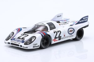 PORSCHE 917K 4.9L TEAM MARTINI RACING #22 WINNER 24H LE MANS 1971 HELMUT MARKO - GIJS VAN LENNEP, WHITE BLUE