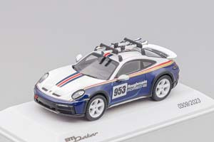 PORSCHE 911 992 №953 RALLY DAKAR ROUGHROADS WITH SKI 2023, WHITE BLUE