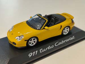 PORSCHE 911 (996) TURBO CABRIOLET 2001 ЖЕЛТЫЙ (БОКС МОЖЕТ ИМЕТЬ ПОТЕРТОСТИ ИЛИ ТРЕЩИНЫ)