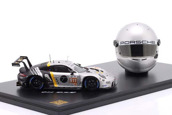 SET: PORSCHE 911 RSR-19 #911 WITH HELMET MICHAEL FASSBENDER / 1:5 SPARK / НАБОР ПОРШЕ 911 RSR-19 ШЛЕМ МИЧАЕЛ ФАССБЕНДЕР 1 5 СПАРК