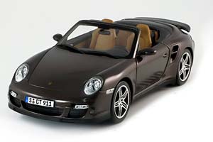 PORSCHE 911 (997) TURBO CONVERTIBLE 2007 DARK BROWN-METALLIC