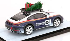 PORSCHE 911 (992) DAKAR CHRISTMAS EDITION 2024 BLUE WHITE RED — фото 2