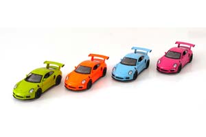 PORSCHE 911 (991) GT3 RS SET WITH 12 PULLBACK MODELCARS LIGHTGREEN LIGHT-ORANGE LIGHTBLUE PINK — фото 3