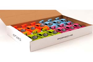 PORSCHE 911 (991) GT3 RS SET WITH 12 PULLBACK MODELCARS LIGHTGREEN LIGHT-ORANGE LIGHTBLUE PINK — фото 4