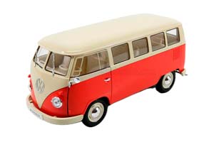 VW VOLKSWAGEN T1 MINIBUS (1963), RED CREAM — фото 1