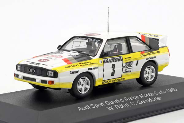 AUDI SPORT QUATTRO #3 2ND RALLYE MONTE CARLO 1985 ROHRL/GEISTDORFER / АУДИ КВАТРО (2-Е МЕСТО РАЛЛИ МОНТЕ КАРЛО)