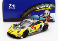 PORSCHE 911 991-2 4.2L RSR-19 TEAM HUBAUTO RACING N72 24H HYPERPOLE GTPRO CLASS LE MANS (2021) M.MARTIN - A.PARENTE - D.VANTHOOR, YELLOW GREY (ДЛИНА МОДЕЛИ 6-10 СМ)