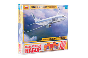 MODEL KIT BOEING 737-800 PASSENGER AIRLINER WITH GLUE, BRUSH AND PAINTS | ПАССАЖИРСКИЙ АВИАЛАЙНЕР БОИНГ 737-800 С КЛЕЕМ, КИСТОЧКОЙ И КРАСКАМИ 