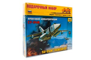 MODEL KIT FRONT BOMBER SU-24M WITH ADHESIVE BRUSH AND PAINTS | ФРОНТОВОЙ БОМБАРДИРОВЩИК СУ-24М С КЛЕЕМ КИСТОЧКОЙ И КРАСКАМИ 